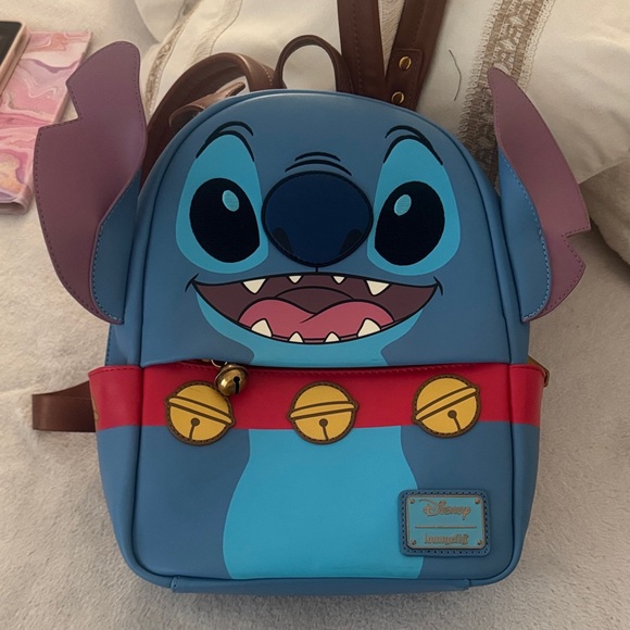 Disney Loungefly Lilo and Stitch Reindeer Backpack.   NWOT - Picture 4 of 12